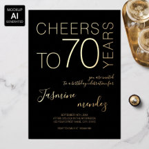 Proost op 70 jaar Black Gold Elegante Verjaardag