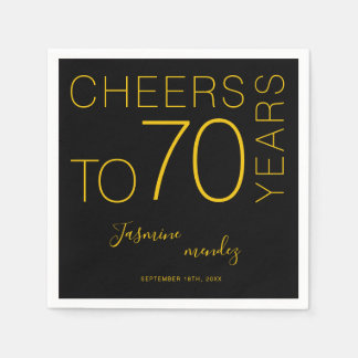 Proost op 70 Jaar Elegant Verjaardagsfeestje Servet