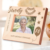 Proost op 70 jaar gelukkige verjaardag gegraveerde lijstjes