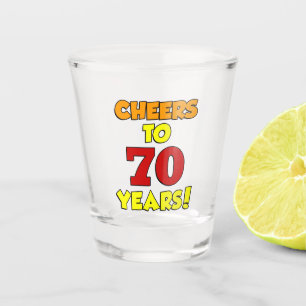 Proost op 70 jaar shot glas