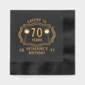 Proost op 70 jaar wijnglazen Verjaardagsnaam Folie Servetten (Voorkant)