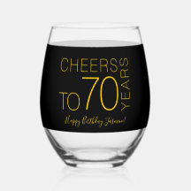 Proost op 70 jaar Zwarte Gouden Elegante Verjaarda