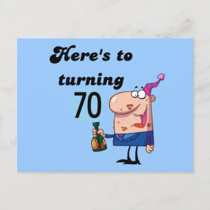 Proost op 70 Tshirts en geschenken Briefkaart