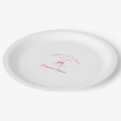 Proost op 70 Years Pink 70th Birthday Custom Papieren Bordje (Gekanteld)