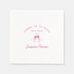 Proost op 70 Years Pink 70th Birthday Custom Servet