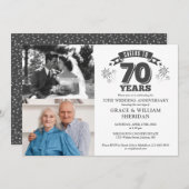 Proost op 70e bruiloft Jubileum 2 Foto Kaart (Voorkant / Achterkant)