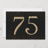 Proost op 75 jaar Verrassing Verjaardag Goud & Zwa Kaart (Achterkant)