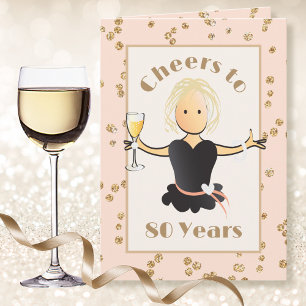 Proost op 80 Gold Sparkle Glitter 80ste verjaardag Kaart