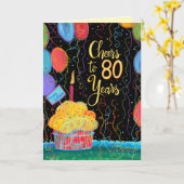 Proost op 80 jaar kaart (Gele Bloem)