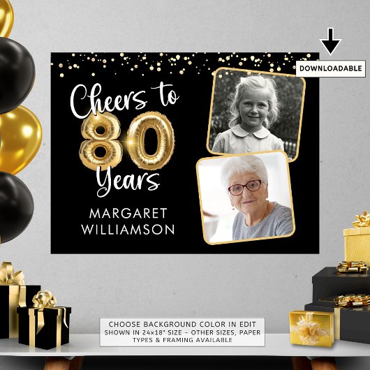 Proost op 80 jaar verjaardag Foto Welkom Poster