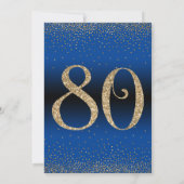 Proost op 80 jaar Verrassingsfeestje Blauw Kaart (Achterkant)