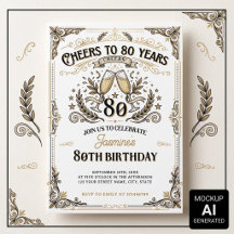Proost op 80 jaar Vintage Goud Wit Verjaardag