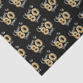 Proost op 80 jaar zwarte gouden verjaardag tissuepapier (Detail)