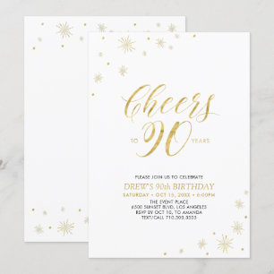 Proost op 90 Gouden & Witte 90ste Verjaardagsfee Kaart
