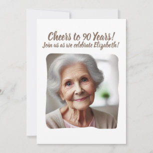 Proost op 90 Years 90th Birthday Party Foto toevoe Kaart