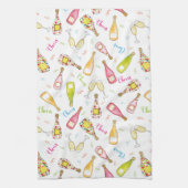 Proost op champange fluiten drink theedoek (Verticaal)