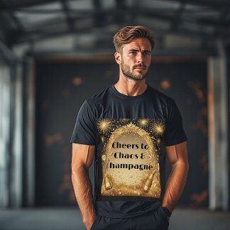 Proost op Chaos en Champagne Nieuwjaarsvuurwerk T-shirt