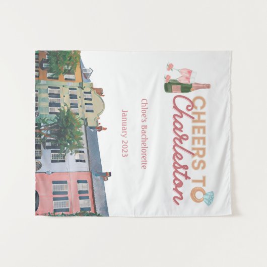 "Proost op Charleston" Bach-feest achtergrond Wandkleed (Voorkant (horizontaal))