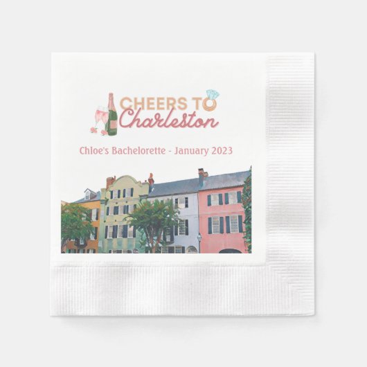 "Proost op Charleston" Bach-feest servetten (Voorkant)