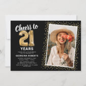 Proost op de 21e verjaardag Foto Kaart (Voorkant)