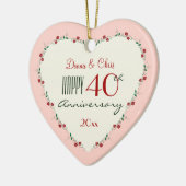 Proost op de 40ste bruiloft Jubileum kerstcadeaus Keramisch Ornament (Links)