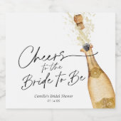 Proost op de aanstaande bruid sparkling wijnetiket (Enkel label)