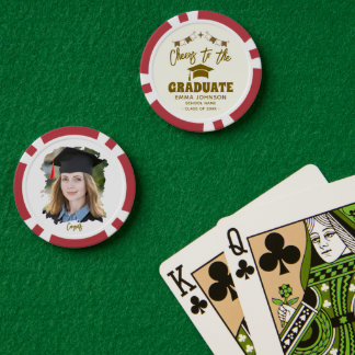 Proost op de afgestudeerde aangepaste foto naam fa poker chips