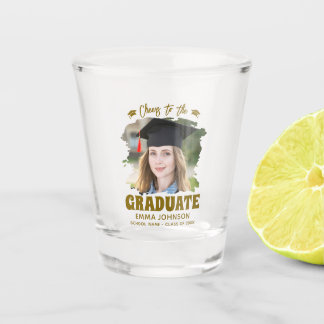Proost op de afgestudeerde aangepaste foto naam fa shot glas