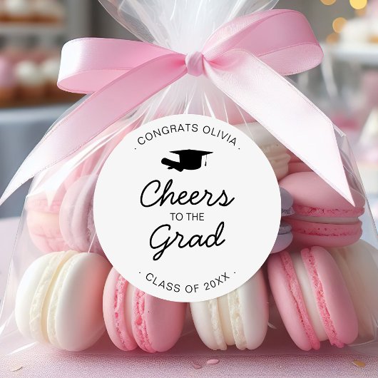 Proost op de Afstudeerder Graduation Party Class v Ronde Sticker