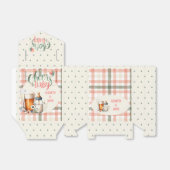 Proost op de Baby Sage Peach Gingham Bierflessen Bedankdoosjes (Uitgevouwen)