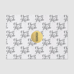 Proost op de Bruid Aangepast Monogram Bruiloftsfee Tissuepapier