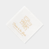Proost op de bruid Coquette Bow Gold Foil servette Folie Servetten (Rechts)