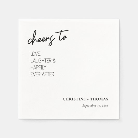 Proost op de bruid en bruidegom! Bruiloft Servet (Voorkant)