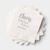 Proost op de bruid en bruidegom namen bruiloft folie servetten (Insitu (Gestapeld))