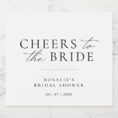 Proost op de bruid | Modern minimaal Vrijgezellenf Sparkling Wijnetiket (Enkel label)