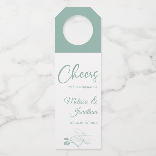 Proost op de bruiloft van de delicate orchideeën flessenhanger (Voorkant)