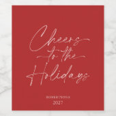 Proost op de Feestdagen gepersonaliseerde wijnfles Wijn Etiket (Enkel label)