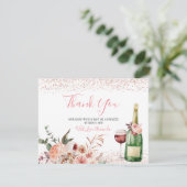 Proost op de Liefde Blush Roze Bruiloft Feest Bedankkaart (Staand voorkant)