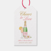 Proost op de Liefde Champagne Bruidsmeisjesfeest Cadeaulabel (Voorkant)