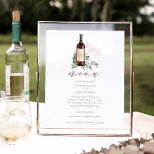 Proost op de Liefde Trouwfeest of Bruiloft Menu Bo Poster