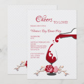 Proost op de Liefde Uitnodiging voor Valentijnsdin (Voorkant / Achterkant)