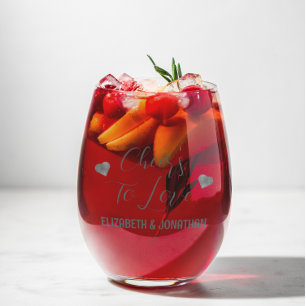 Proost op de Liefde Wijnglas Zonder Voet