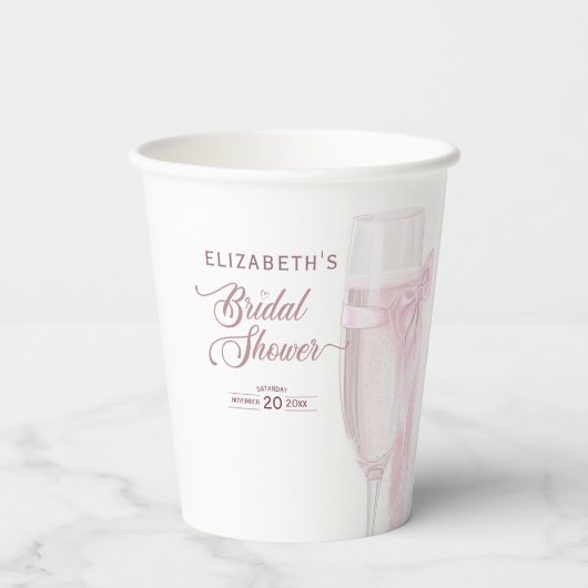 Proost op de liefde wijnglazen Bow Stropdas Vrijge Papieren Bekers (Achterkant)