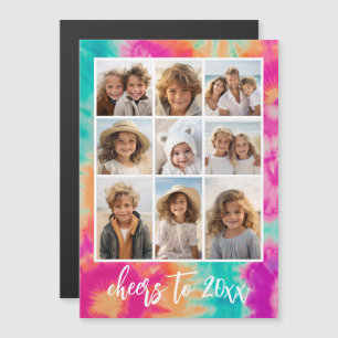 Proost op de New Year Stropdas-Dye Blauwgroen 70s 