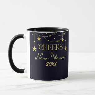 Proost op de nieuwjaarsboodschap sterren mok