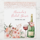 Proost op de Roze Roze Bruidsfeest Wijn Etiket (Enkel label)