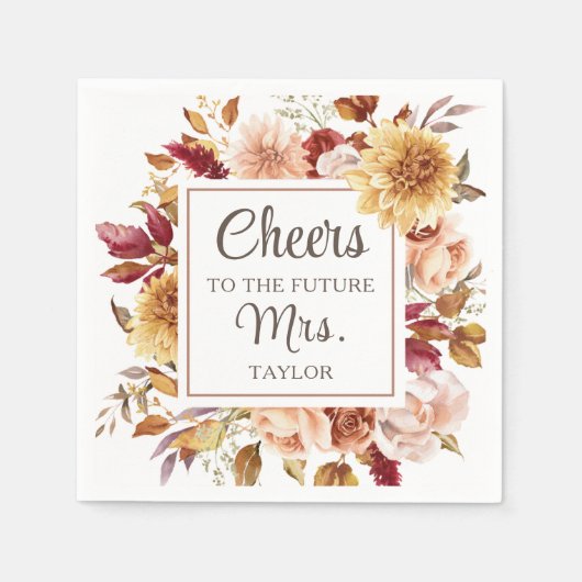 Proost op de toekomst, mevrouw Herfst Floral Vrijg Servet (Voorkant)
