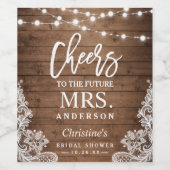 Proost op de toekomst MRS Rustic Wood String Light Wijn Etiket