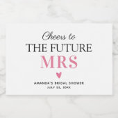 Proost op de toekomst Mrs. Sparkling Wijnetiket (Enkel label)