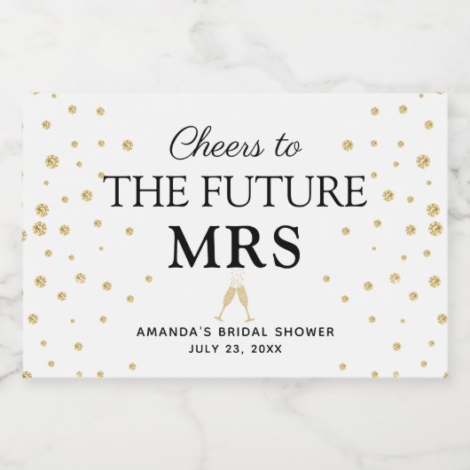 Proost op de toekomst Mrs. Sparkling Wijnetiket (Enkel label)